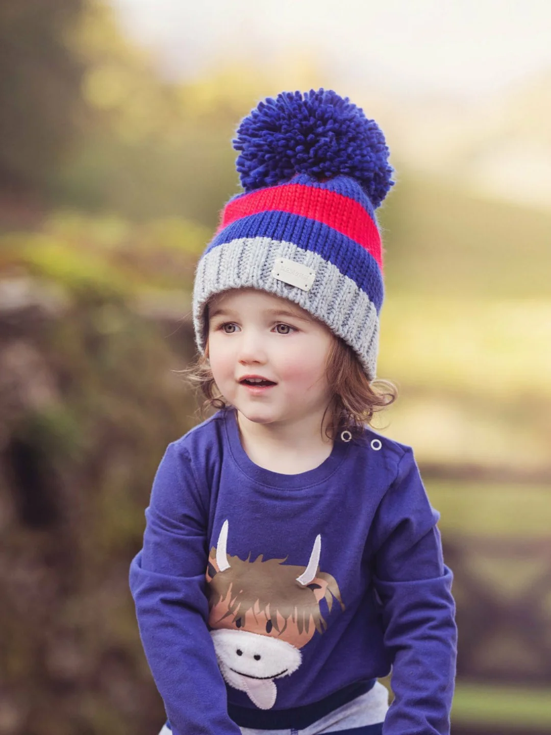 Red and Blue Striped Bobble Hat - Image 3